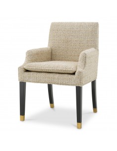 Spisebordsstol med armlæn stof moderne design beige