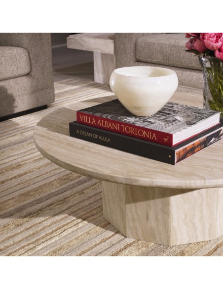 sofabord marmor rundt travertin sten eichholtz eichholts moderne design