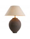 Eichholtz Moon Jar bordlampe i keramik og linned H102 x Ø79 cm 1 x E27 - Grå ler finish/Taupe