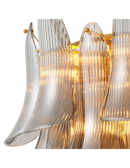 lysekrone loftlampe moderne design spisebord messing eichholtz glas