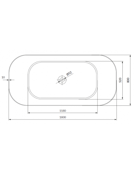 fritstående badekar 180 blank skinnende hvid akryl moderne design