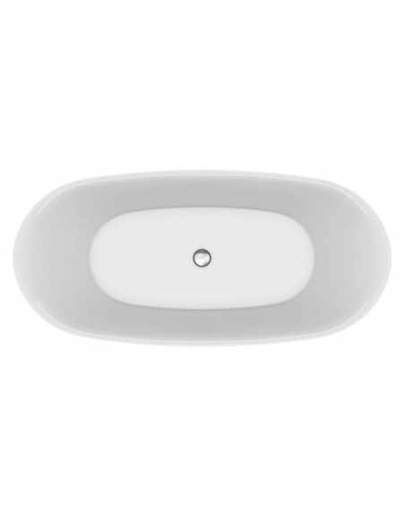fritstående badekar 170 blank skinnende hvid akryl moderne design