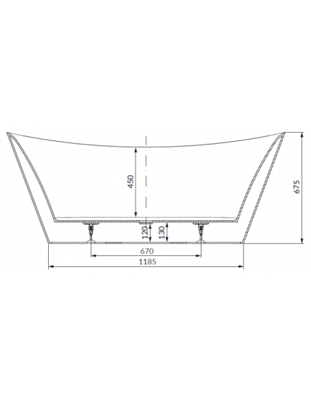 fritstående badekar 170 blank skinnende hvid akryl moderne design