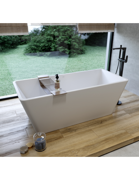 fritstående badekar 160 blank skinnende hvid akryl moderne design