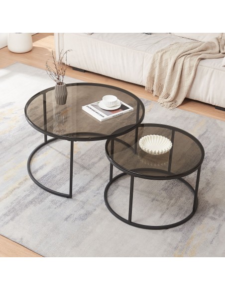 indskudsborde indskud sofabord stuemøbler rundt moderne design glas