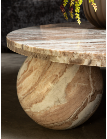 rundt sofabord marmor