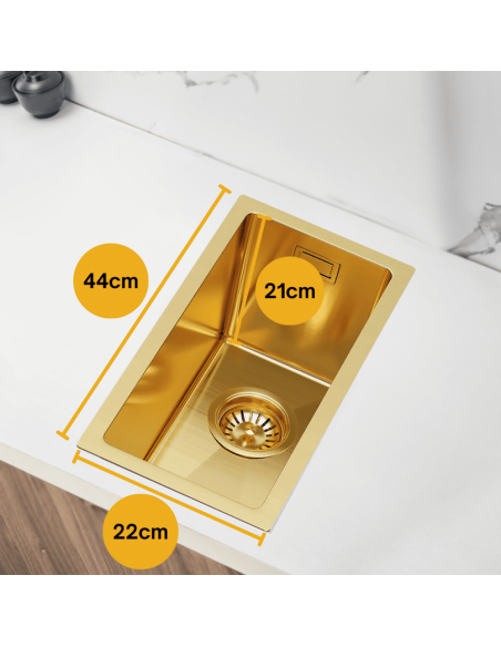 køkkenvask guld vask underlimet nedsænket bordplade køkken stål stålvask
