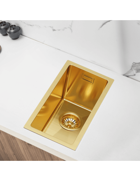 køkkenvask guld vask underlimet nedsænket bordplade køkken stål stålvask