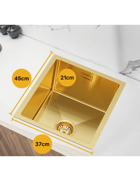 køkkenvask guld vask underlimet nedsænket bordplade køkken stål stålvask