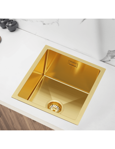 køkkenvask guld vask underlimet nedsænket bordplade køkken stål stålvask