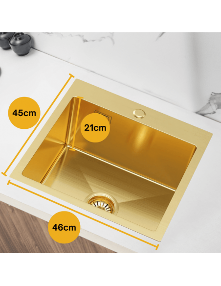 køkkenvask guld vask underlimet nedsænket bordplade køkken stål stålvask
