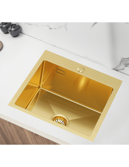 køkkenvask guld vask underlimet nedsænket bordplade køkken stål stålvask