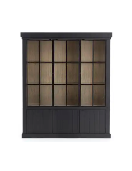 vitrineskab vitrine skab sort lys lamper belysning moderne design eg egetræ