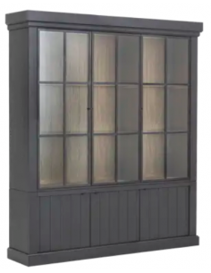 vitrineskab vitrine skab sort lys lamper belysning moderne design eg egetræ