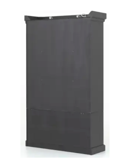 vitrineskab vitrine skab sort lys lamper belysning moderne design eg egetræ