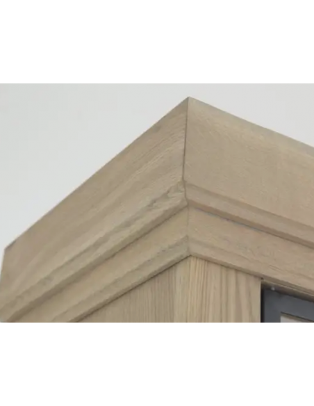 vitrineskab vitrine skab lys lamper belysning moderne design eg egetræ