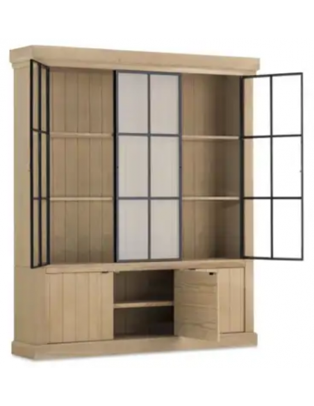 vitrineskab vitrine skab lys lamper belysning moderne design eg egetræ