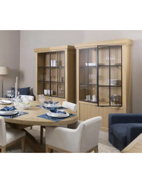 vitrineskab vitrine skab lys lamper belysning moderne design eg egetræ