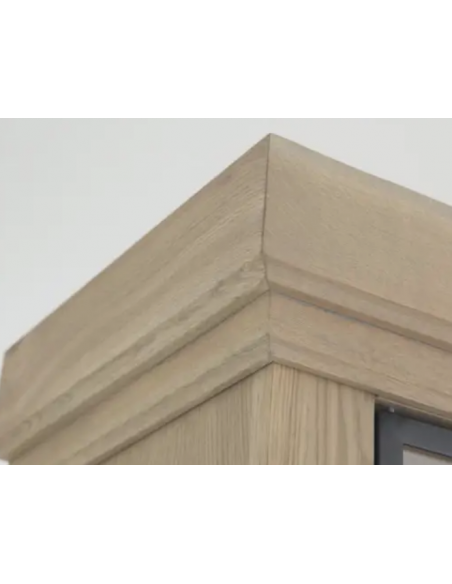 vitrineskab vitrine skab lys lamper belysning moderne design eg egetræ