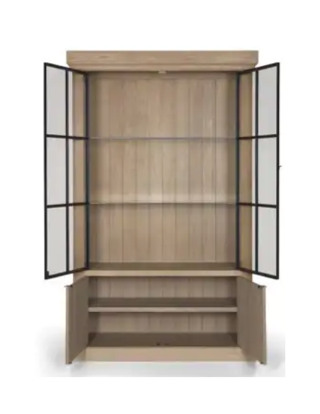 vitrineskab vitrine skab lys lamper belysning moderne design eg egetræ