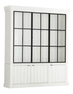 vitrineskab vitrine skab lys lamper belysning moderne design træ hvid