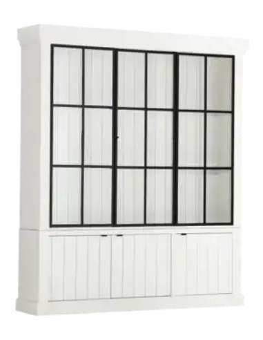 vitrineskab vitrine skab lys lamper belysning moderne design træ hvid