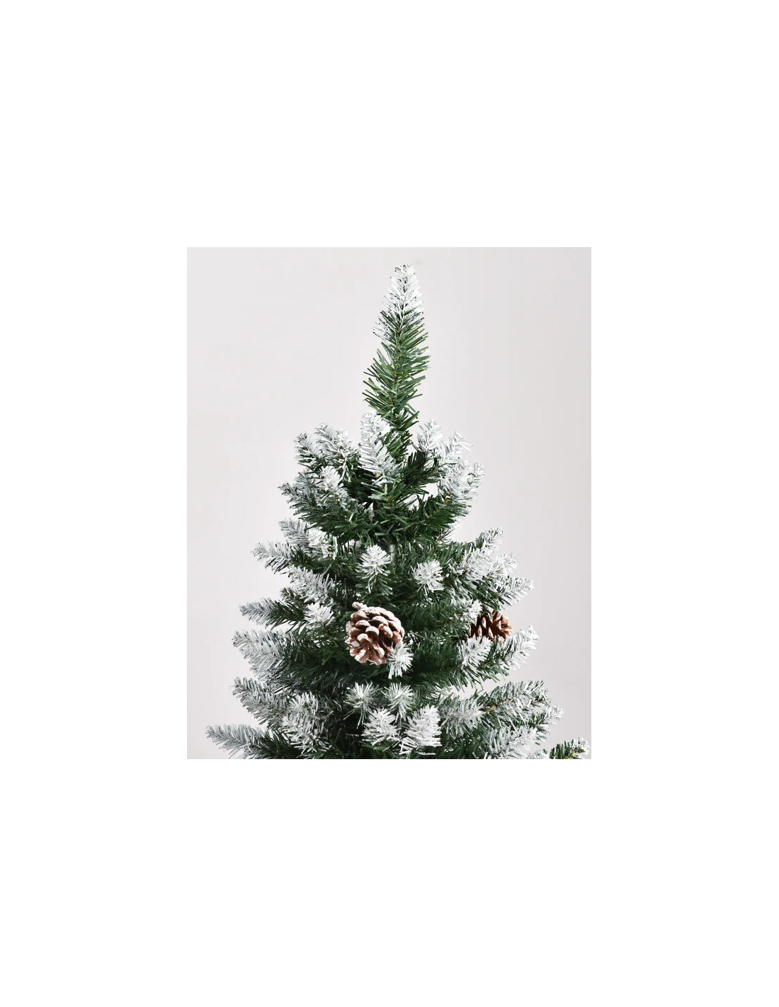 kunstigt juletræ 150 cm plastik grønt julepynt sne hvidt kogler kunstigt juletræ 150 cm plastik grønt julepynt sne hvidt kogler