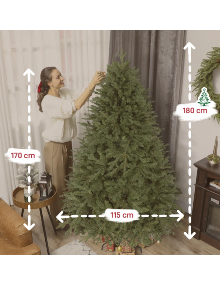 kunstigt juletræ 180 cm plastik grønt julepynt kunstigt juletræ 180 cm plastik grønt julepynt