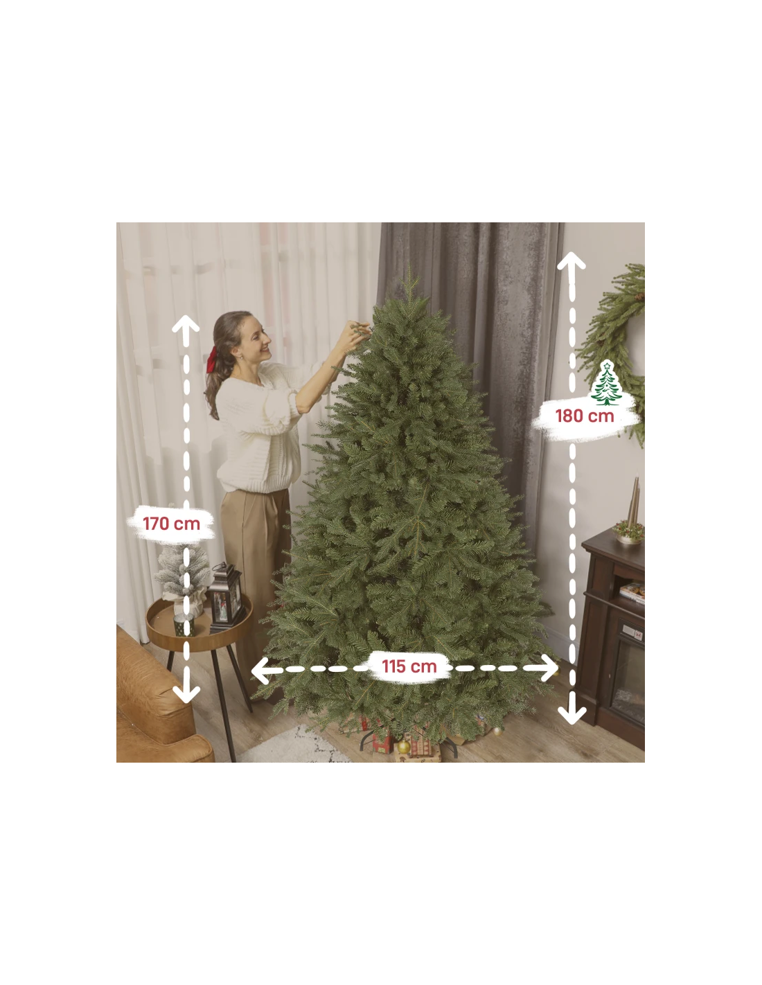 kunstigt juletræ 180 cm plastik grønt julepynt kunstigt juletræ 180 cm plastik grønt julepynt