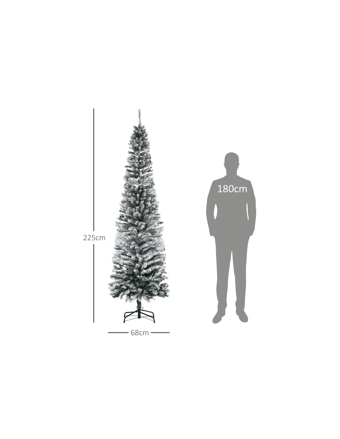 kunstigt juletræ 225 cm plastik grønt julepynt sne hvidt kunstigt juletræ 225 cm plastik grønt julepynt sne hvidt