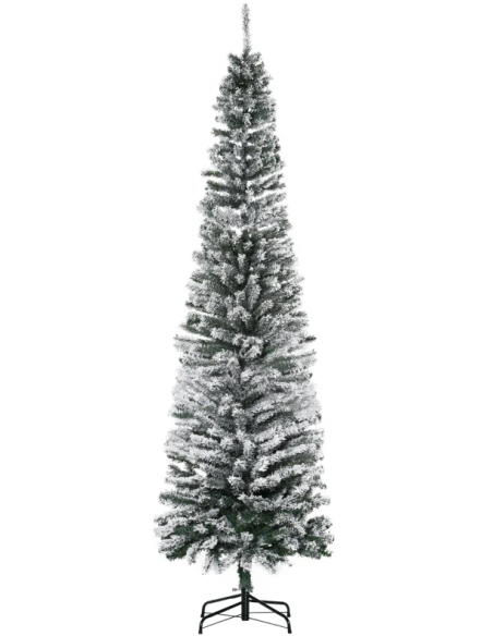 kunstigt juletræ 225 cm plastik grønt julepynt sne hvidt kunstigt juletræ 225 cm plastik grønt julepynt sne hvidt