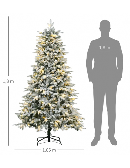 kunstigt juletræ 180 cm plastik grønt julepynt sne hvidt led lys kunstigt juletræ 180 cm plastik grønt julepynt sne hvidt led lys
