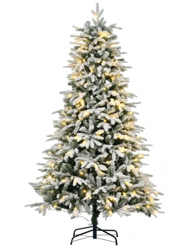 kunstigt juletræ 180 cm plastik grønt julepynt sne hvidt led lys kunstigt juletræ 180 cm plastik grønt julepynt sne hvidt led lys