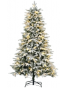 Kunstigt juletræ med sne og led lys H180 x Ø105 cm - Grøn/Hvid