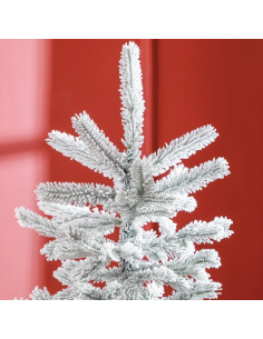kunstigt juletræ 180 cm plastik grønt julepynt sne hvidt 2