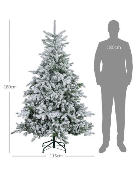 kunstigt juletræ 180 cm plastik grønt julepynt sne hvidt kunstigt juletræ 180 cm plastik grønt julepynt sne hvidt