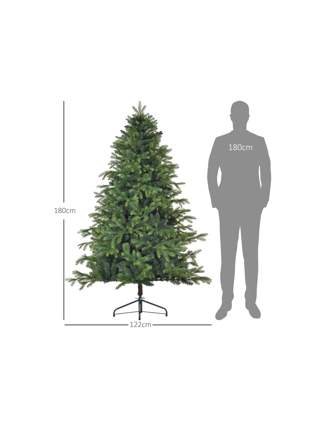 kunstigt juletræ 180 cm plastik grønt julepynt kunstigt juletræ 180 cm plastik grønt julepynt