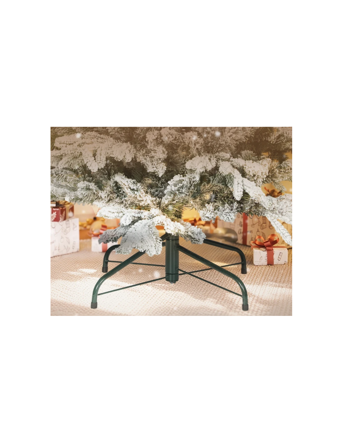 kunstigt juletræ 150 cm plastik grønt julepynt sne hvidt kunstigt juletræ 150 cm plastik grønt julepynt sne hvidt