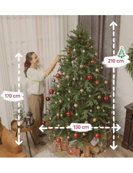 kunstigt juletræ 210 cm plastik grønt julepynt kunstigt juletræ 210 cm plastik grønt julepynt