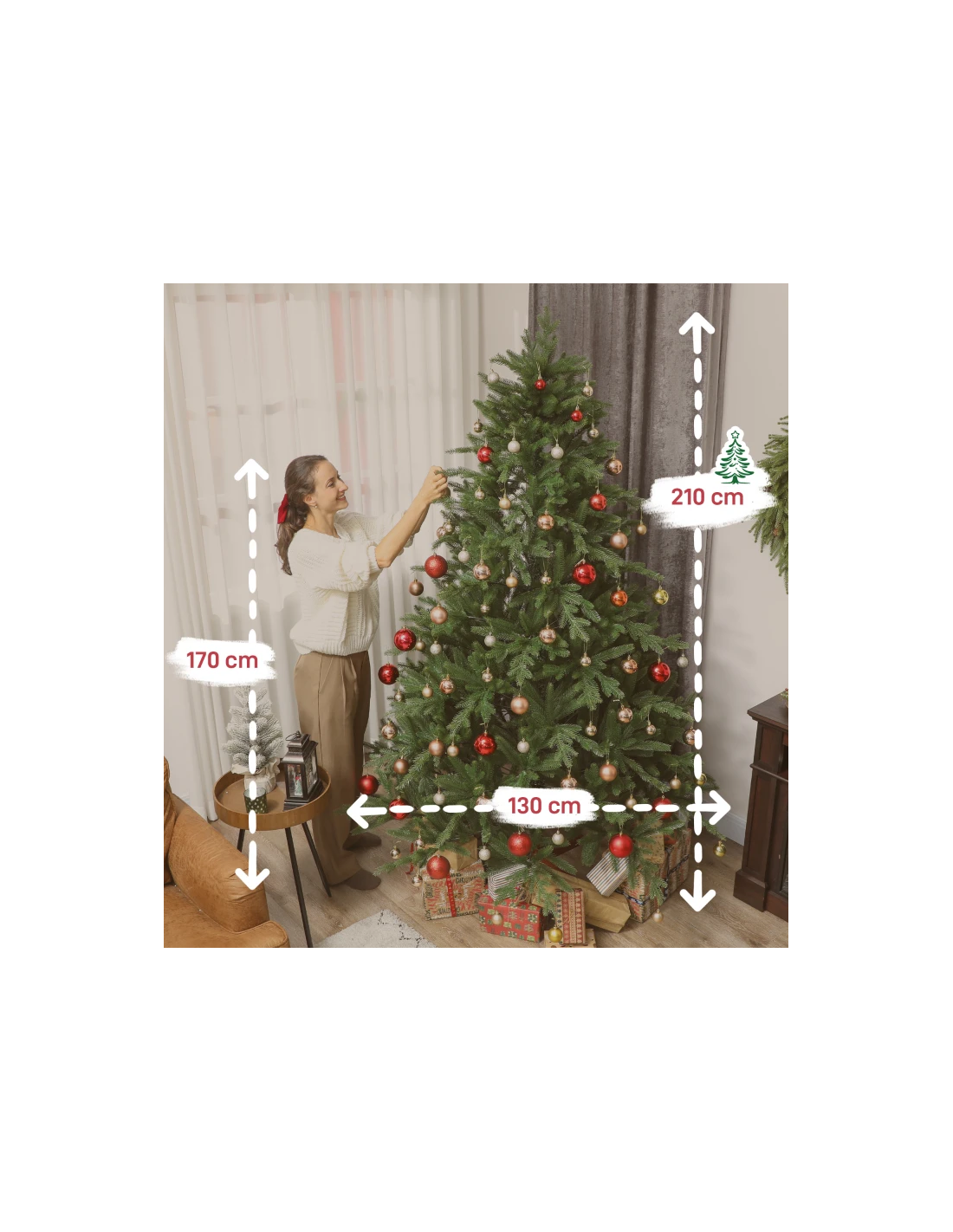 kunstigt juletræ 210 cm plastik grønt julepynt kunstigt juletræ 210 cm plastik grønt julepynt