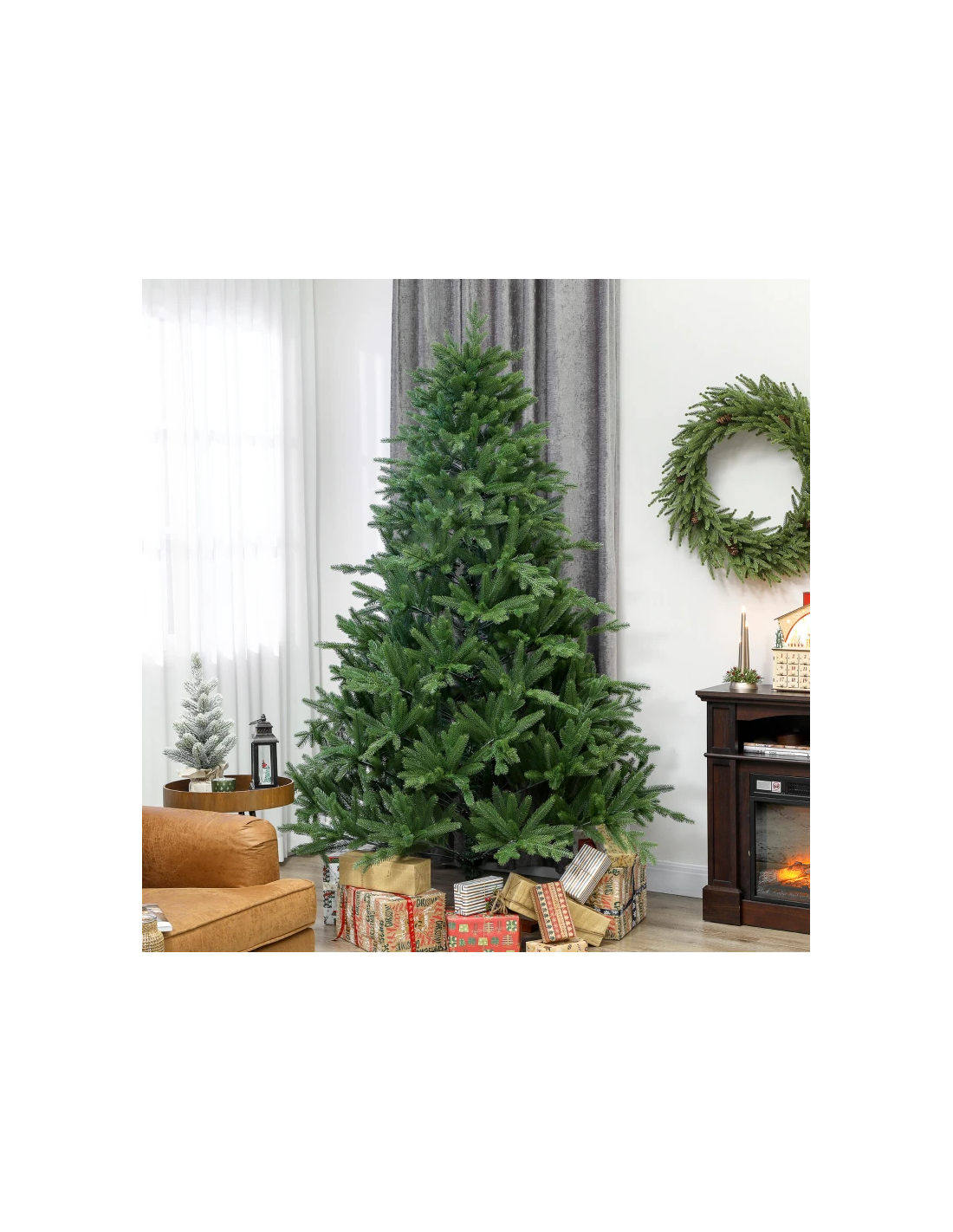 kunstigt juletræ 210 cm plastik grønt julepynt kunstigt juletræ 210 cm plastik grønt julepynt