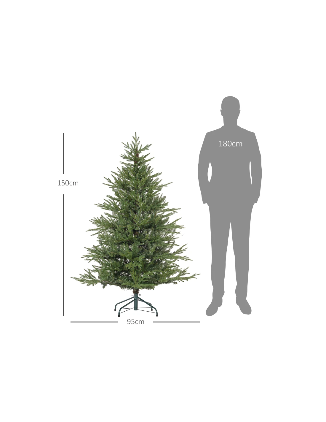 kunstigt juletræ 150 cm plastik grønt julepynt kunstigt juletræ 150 cm plastik grønt julepynt