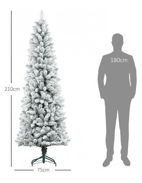 kunstigt juletræ 210 cm plastik grønt julepynt sne hvidt kunstigt juletræ 210 cm plastik grønt julepynt sne hvidt