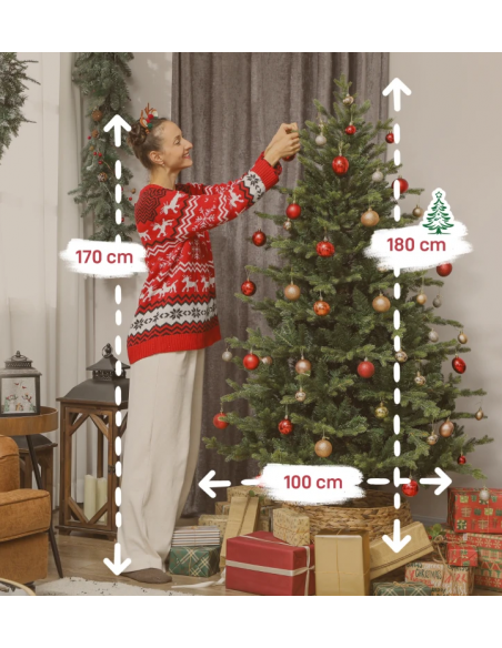 kunstigt juletræ 180 cm plastik grønt julepynt kunstigt juletræ 180 cm plastik grønt julepynt