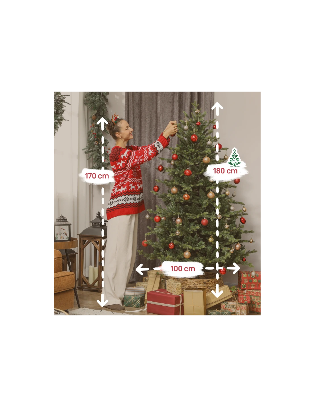 kunstigt juletræ 180 cm plastik grønt julepynt kunstigt juletræ 180 cm plastik grønt julepynt