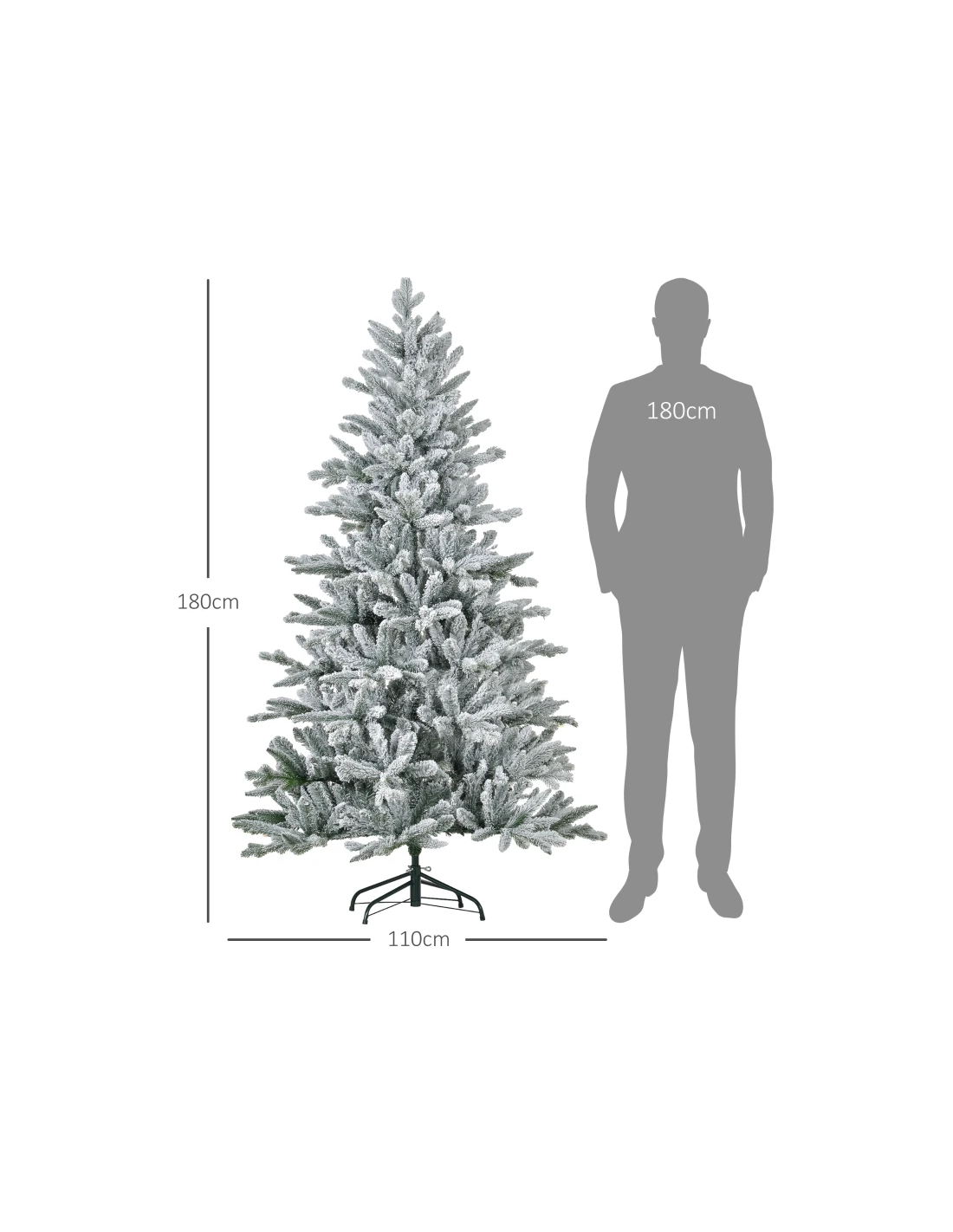 kunstigt juletræ 180 cm plastik grønt julepynt sne hvidt kunstigt juletræ 180 cm plastik grønt julepynt sne hvidt