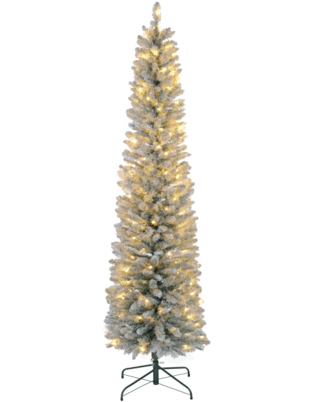 kunstigt juletræ 210 cm plastik grønt julepynt sne hvidt led lys kunstigt juletræ 210 cm plastik grønt julepynt sne hvidt led lys