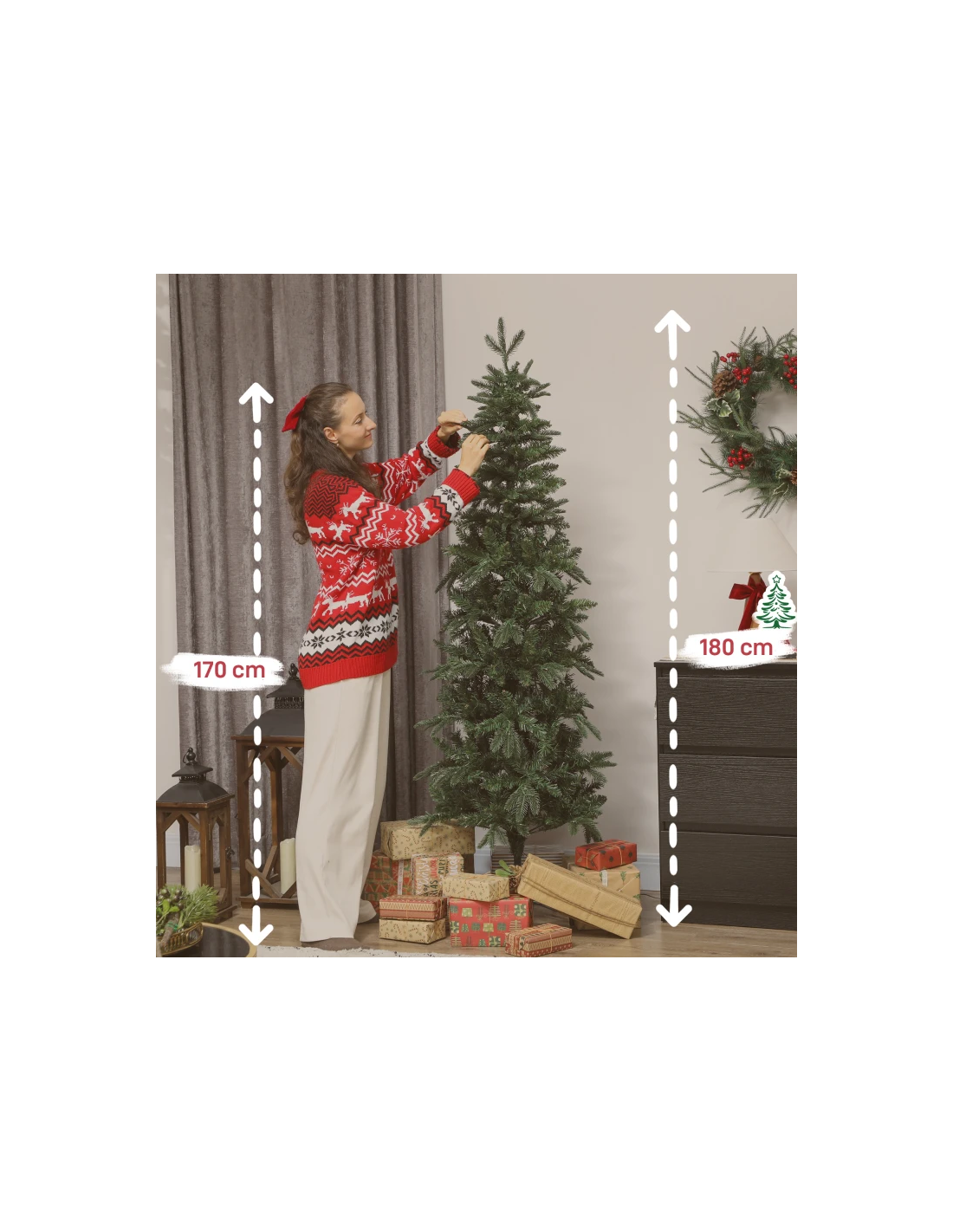 kunstigt juletræ 180 cm plastik grønt julepynt sne hvidt led lys kunstigt juletræ 180 cm plastik grønt julepynt sne hvidt led lys