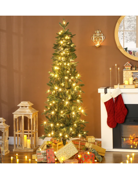 kunstigt juletræ 180 cm plastik grønt julepynt sne hvidt led lys kunstigt juletræ 180 cm plastik grønt julepynt sne hvidt led lys