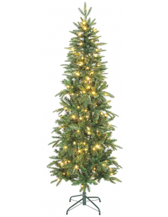 kunstigt juletræ 180 cm plastik grønt julepynt sne hvidt led lys